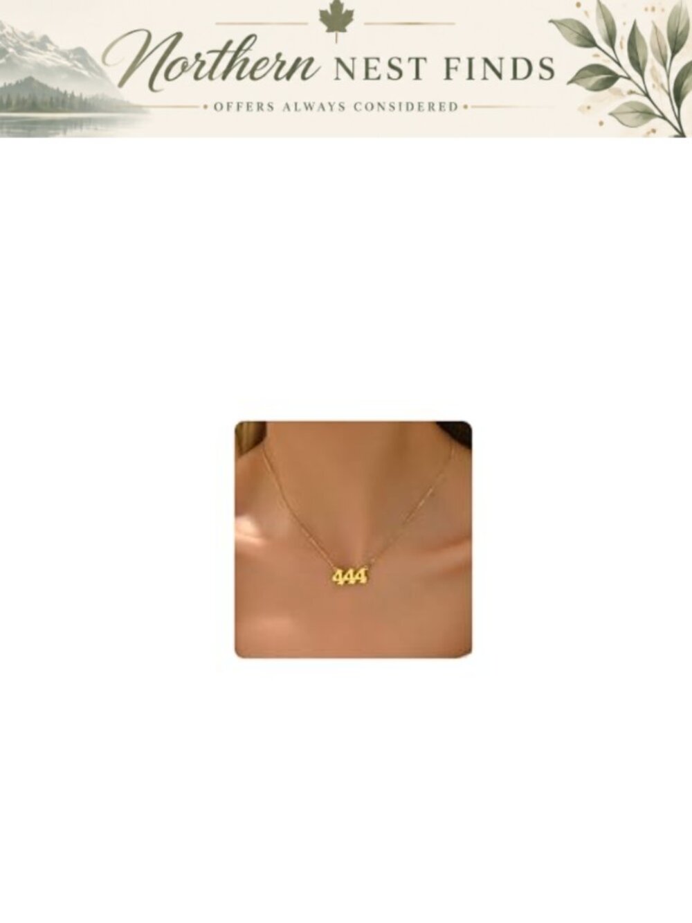18K Gold Plated Angel Number Necklace 16in + 2in Extender Stainless Steel
